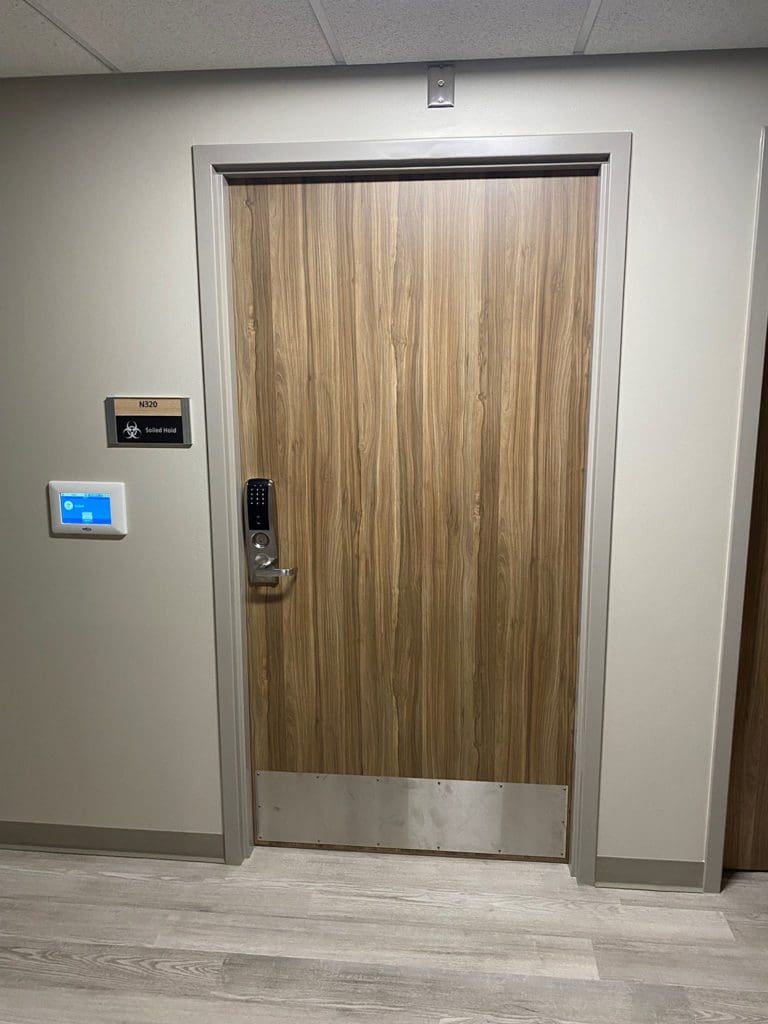 Hospital wood doors with access control