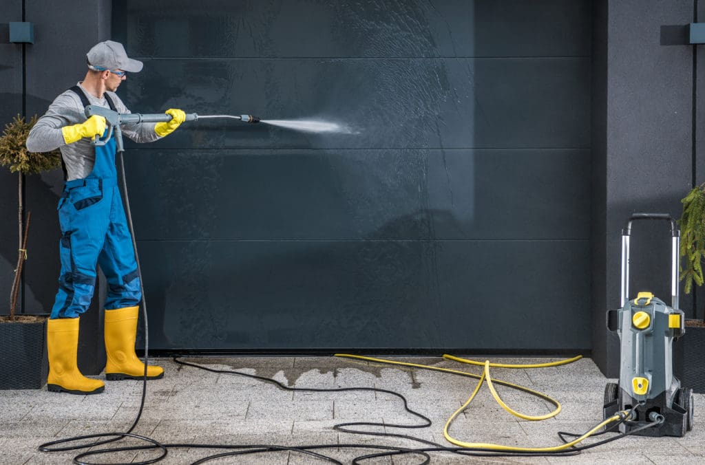 Residential Garage Door cleaning during garage door maintenance tips.