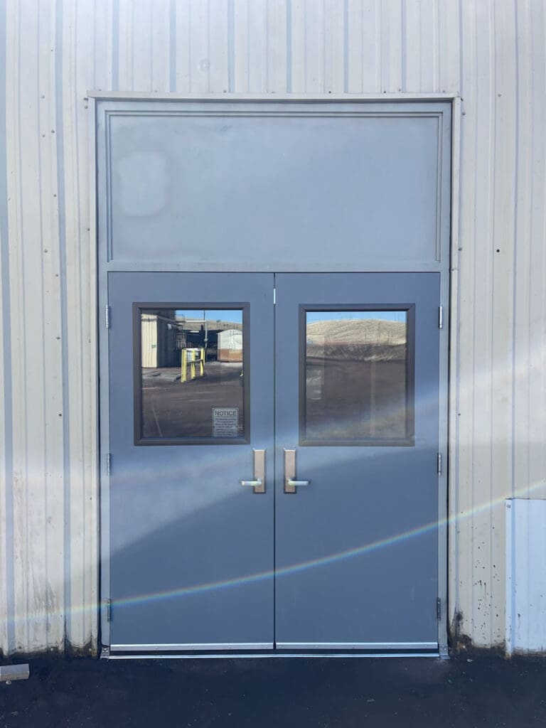 After of updated commercial double doors