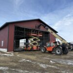 image of barn with new hydraulic PowerLift door