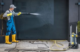 Residential Garage Door cleaning during garage door maintenance tips.